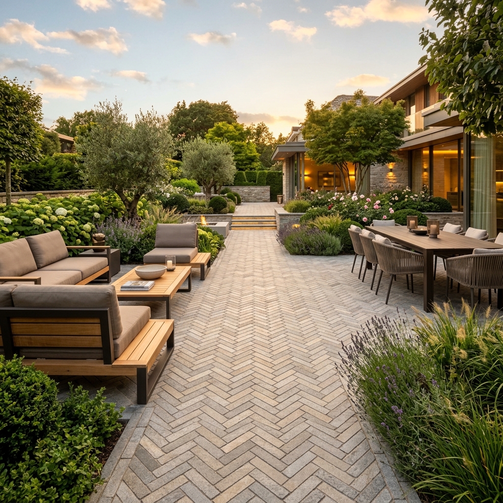 Luxury paver patio