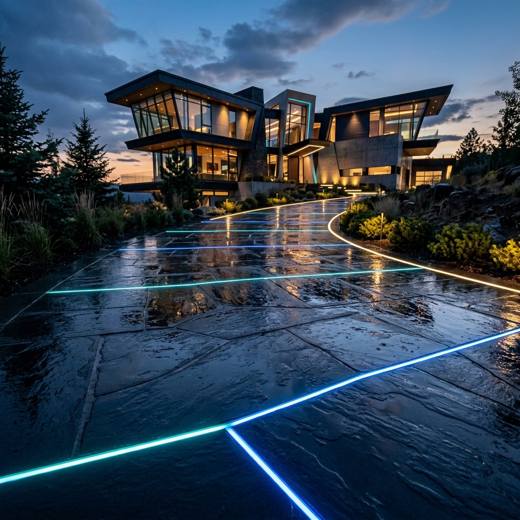 Dark Tech Stone Driveway